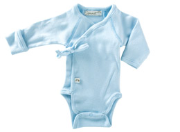 Little Sprout Collection ~ Organic Preemie Clothing ~ Light Blue Long Sleeved Onesie