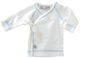 Sprout Collection Premature Clothing ~ Long Sleeved Shirt White with light blue stitching